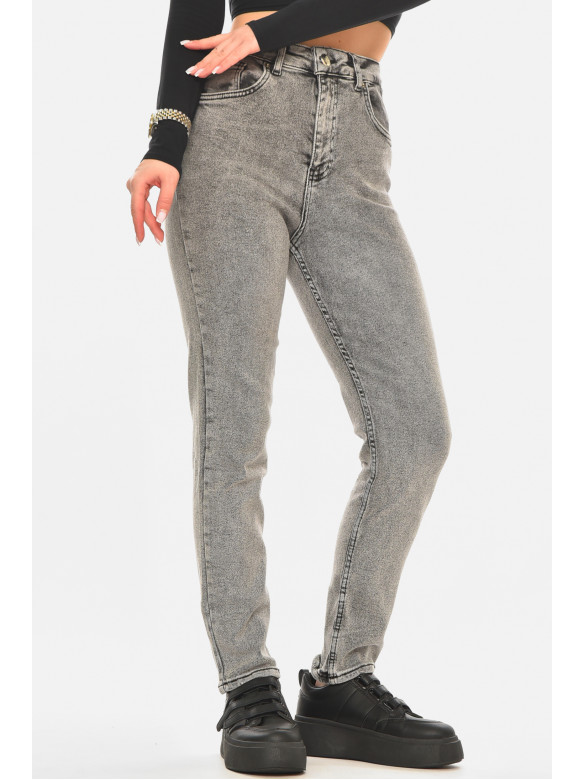 Джинси жіночі однотонні сірого кольору 00585 210537C