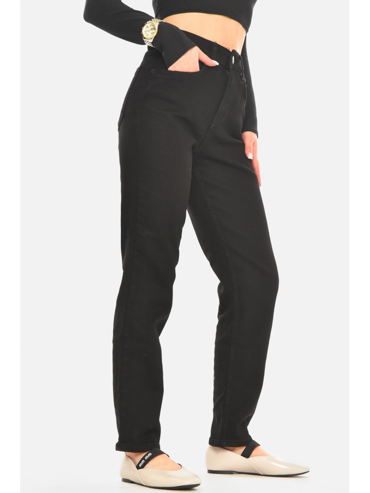 Джинси жіночі однотонні чорного кольору 00951 210538C