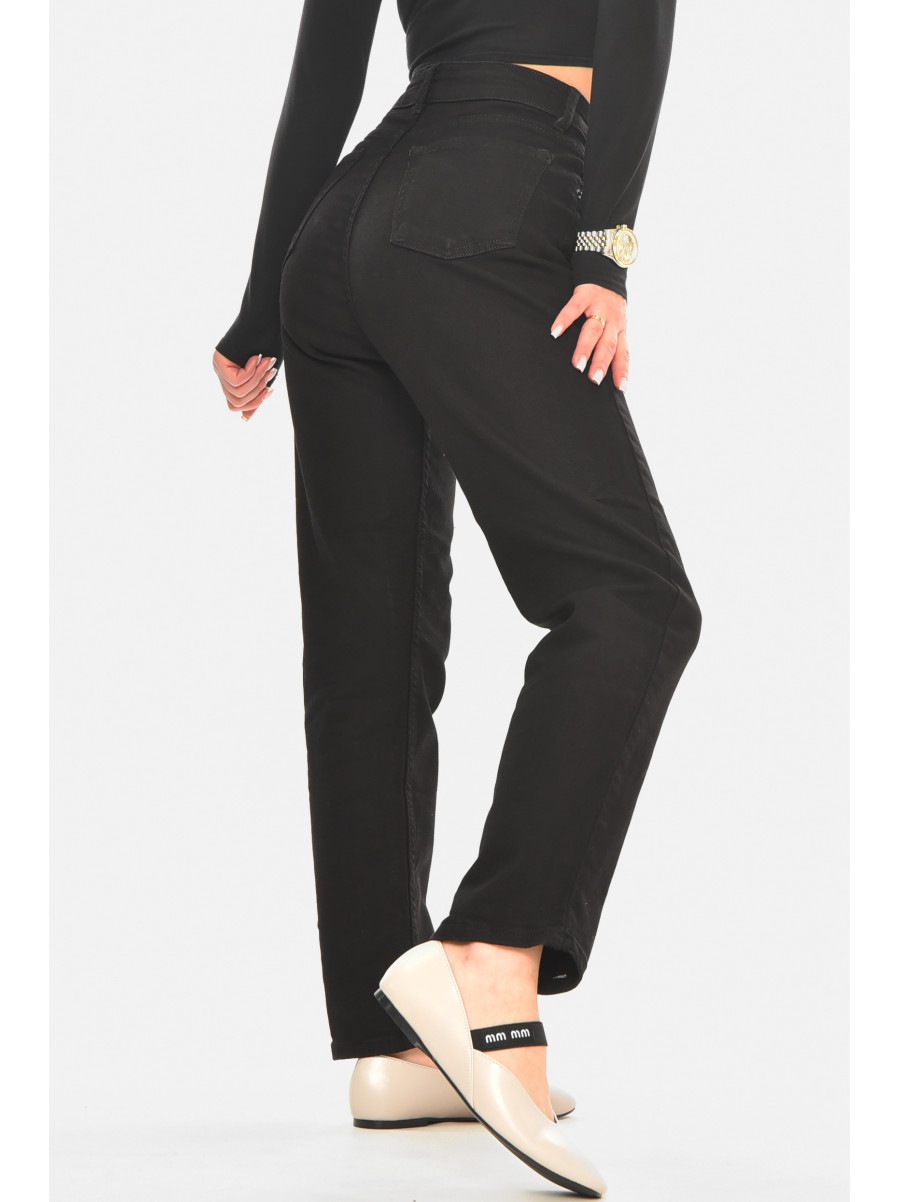 Джинси жіночі однотонні чорного кольору 00951 210538C