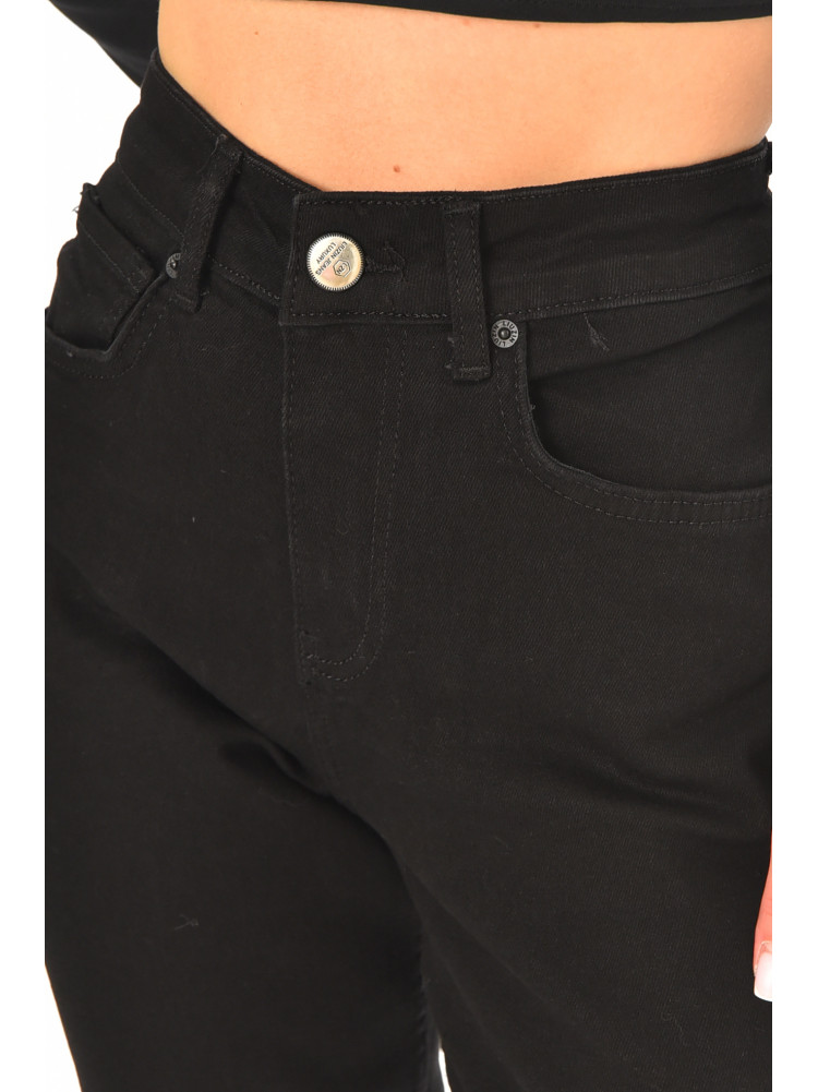 Джинси жіночі однотонні чорного кольору 00951 210538C