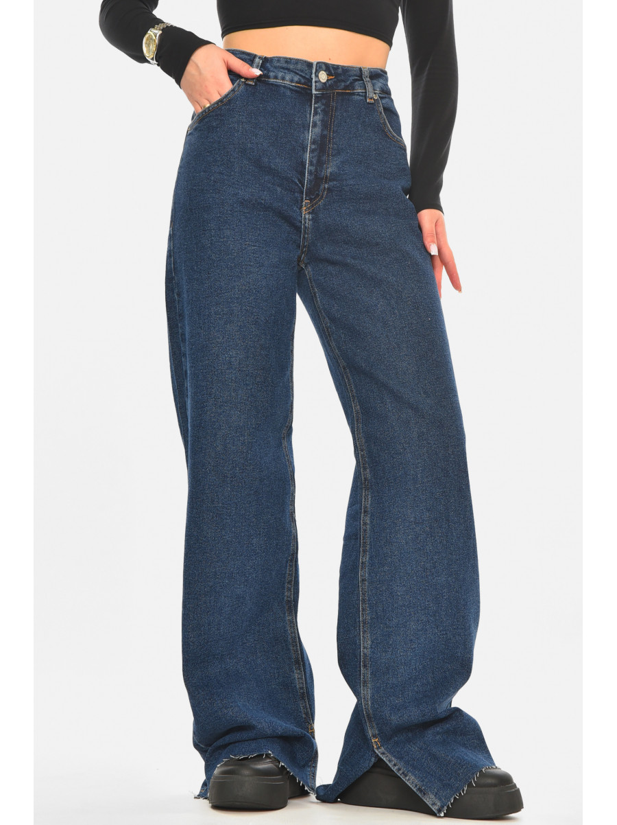 Джинси жіночі однотонні темно-синього кольору RW-502 210539C