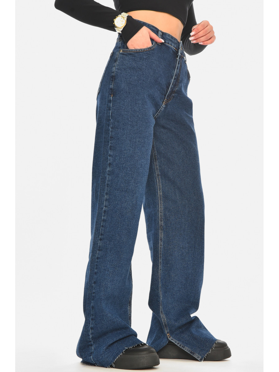 Джинси жіночі однотонні темно-синього кольору RW-502 210539C