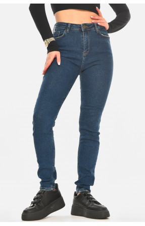 Джинси жіночі однотонні темно-синього кольору 113 210540C