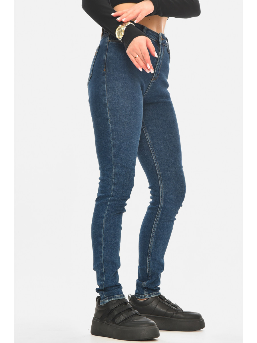 Джинси жіночі однотонні темно-синього кольору 113 210540C