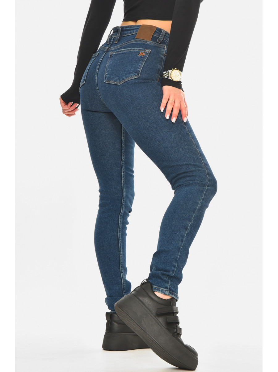 Джинси жіночі однотонні темно-синього кольору 113 210540C