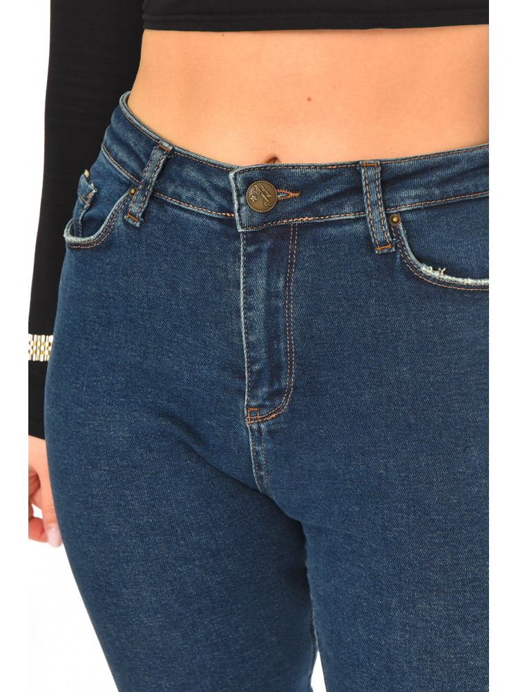 Джинси жіночі однотонні темно-синього кольору 113 210540C