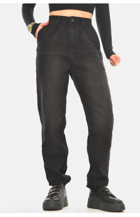 Джинси жіночі однотонні чорного кольору 1079 210542C