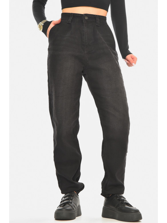 Джинси жіночі однотонні чорного кольору 1079 210542C