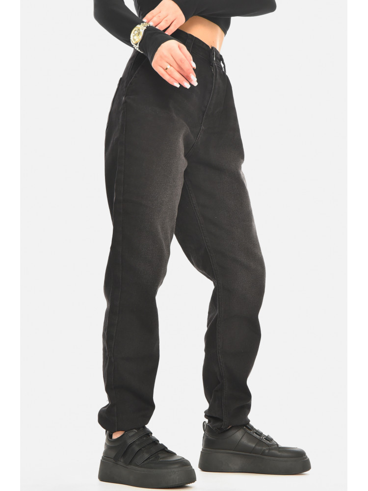 Джинси жіночі однотонні чорного кольору 1079 210542C