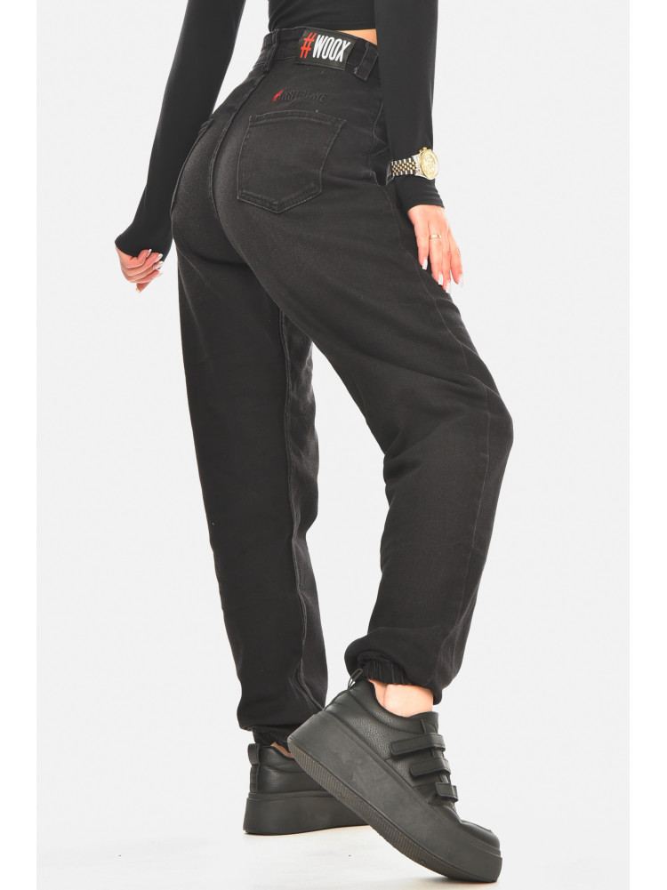 Джинси жіночі однотонні чорного кольору 1079 210542C