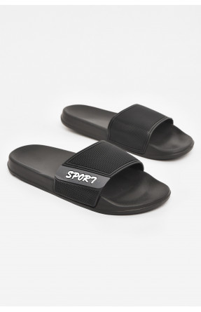 Шлепки мужские черного цвета 3055-с 210543C