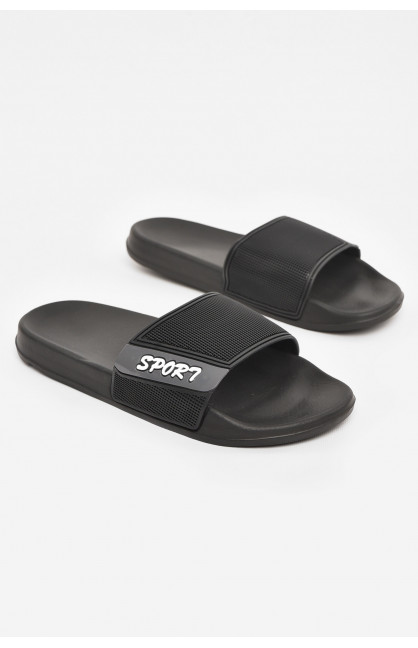 Шлепки мужские черного цвета 3055-с 210543C