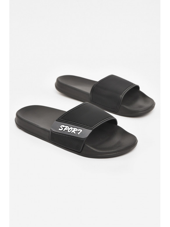 Шлепки мужские черного цвета 3055-с 210543C