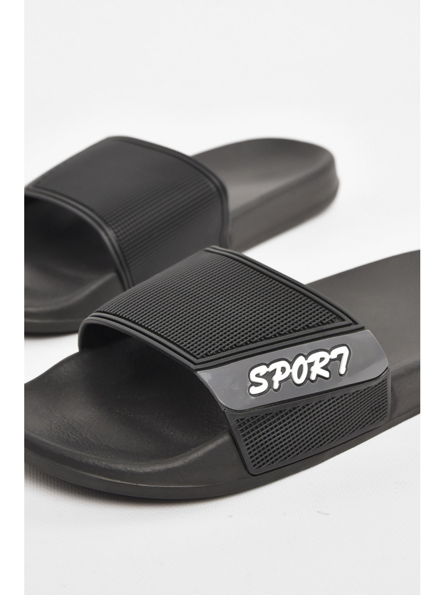 Шлепки мужские черного цвета 3055-с 210543C