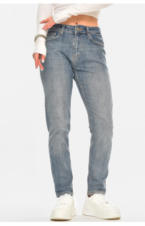 Джинси жіночі однотонні синього кольору 1138 210548C