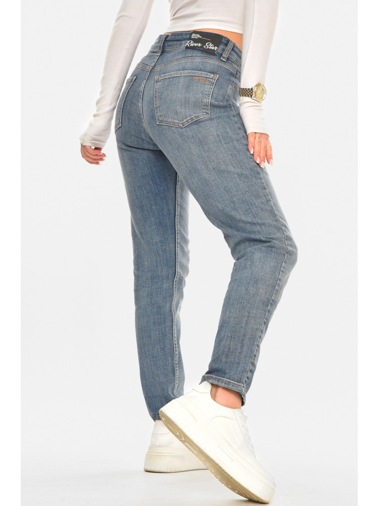 Джинси жіночі однотонні синього кольору 1138 210548C