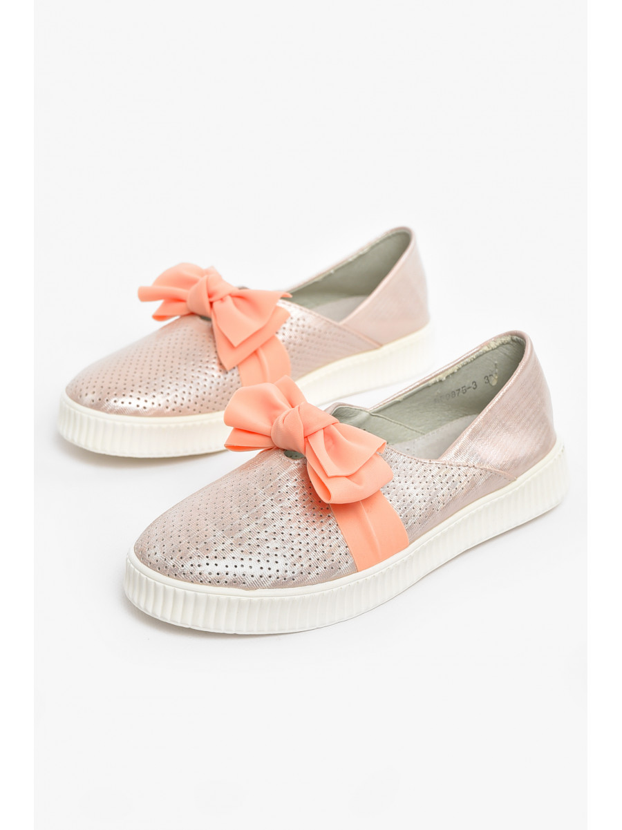 Туфлі-лофери дитячі для дівчинки пудрового кольору 9875-3 210550C
