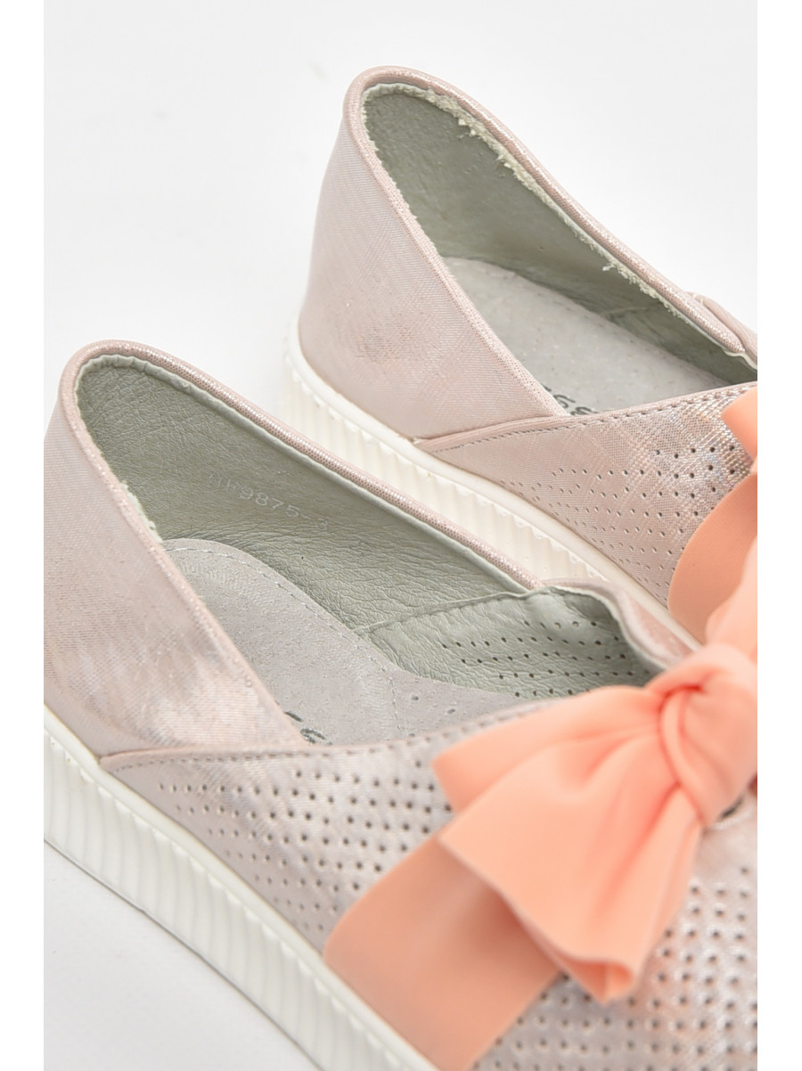 Туфлі-лофери дитячі для дівчинки пудрового кольору 9875-3 210550C