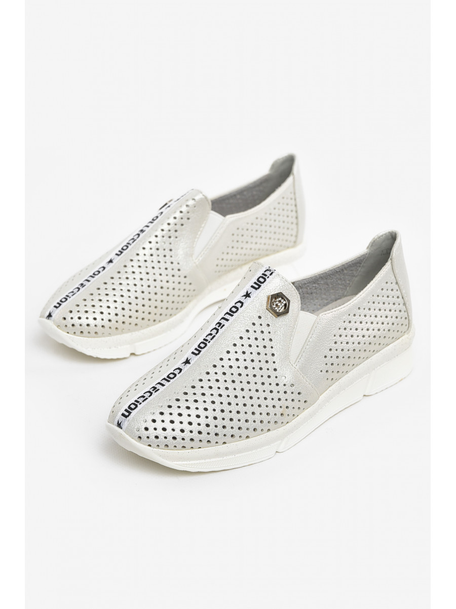 Туфлі-лофери дитячі для дівчинки сріблястого кольору 211-2 210552C