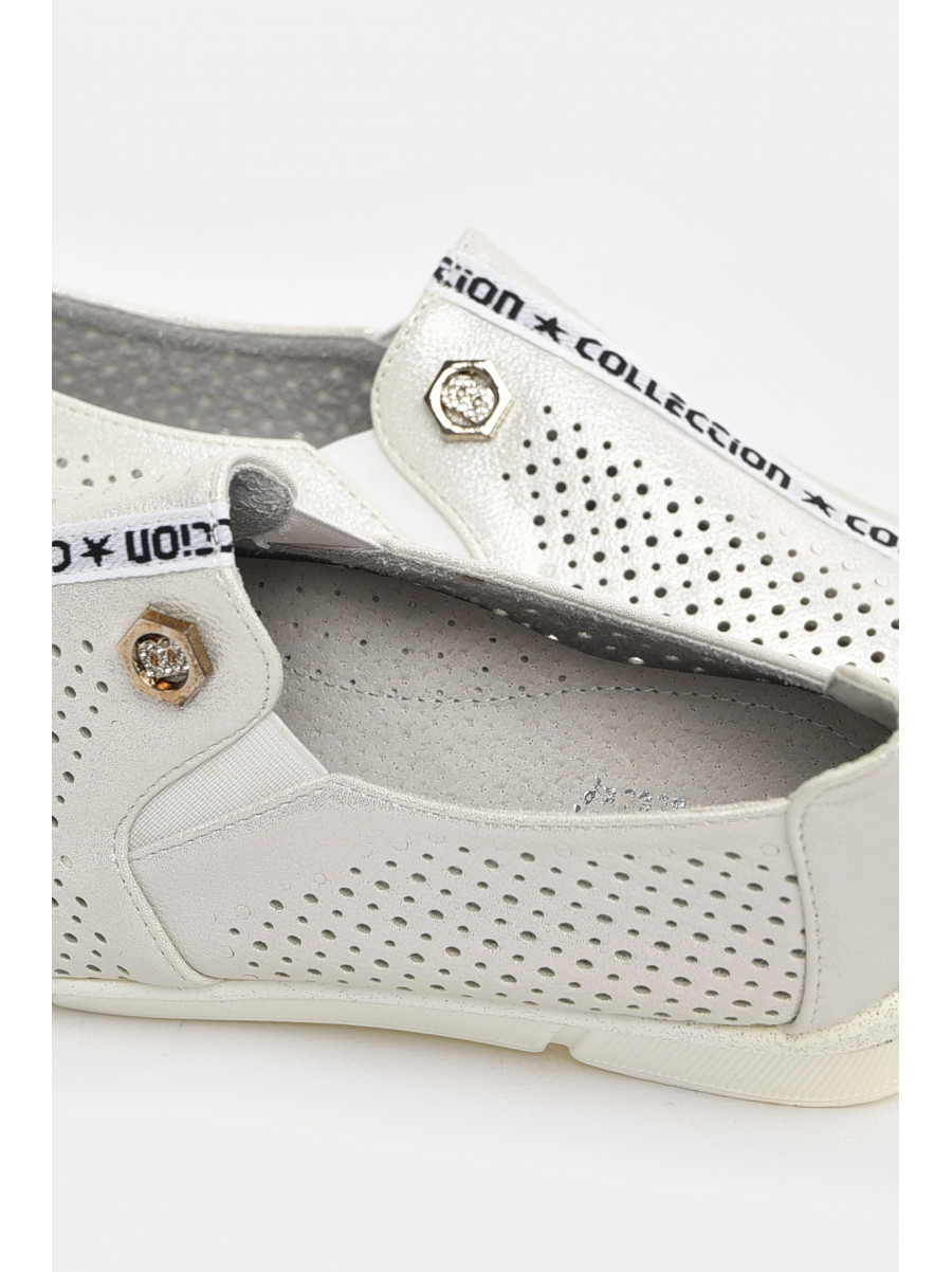 Туфлі-лофери дитячі для дівчинки сріблястого кольору 211-2 210552C