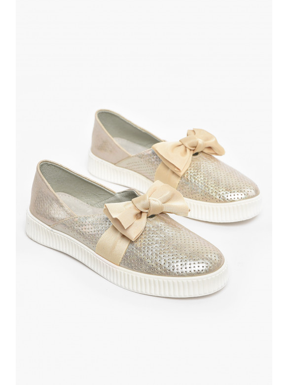 Туфлі-лофери дитячі для дівчинки бежевого кольору 9875-4 210553C