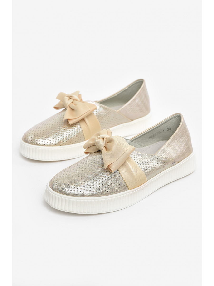 Туфлі-лофери дитячі для дівчинки бежевого кольору 9875-4 210553C