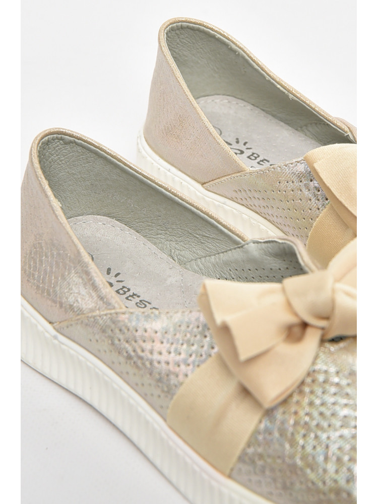 Туфлі-лофери дитячі для дівчинки бежевого кольору 9875-4 210553C