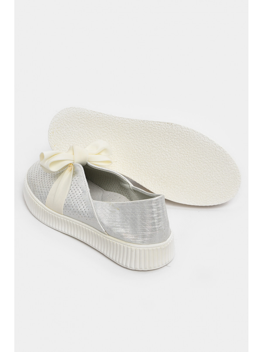 Туфлі-лофери дитячі для дівчинки сріблястого кольору 9875-2 210554C