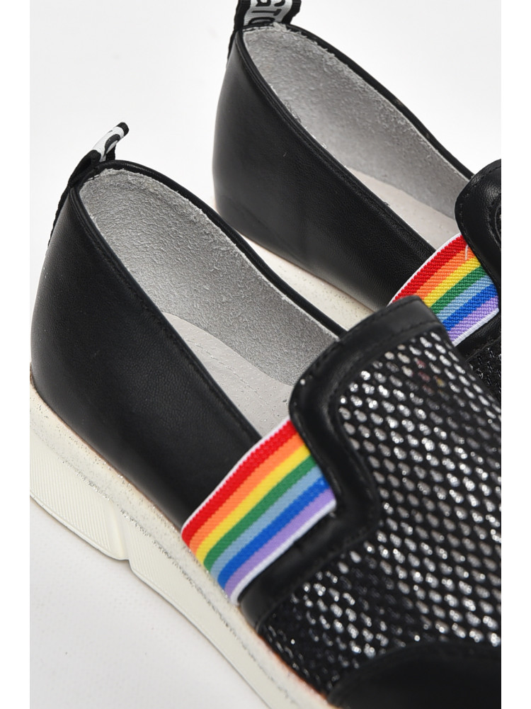 Туфлі-лофери дитячі для дівчинки чорного кольору 207-1 210555C