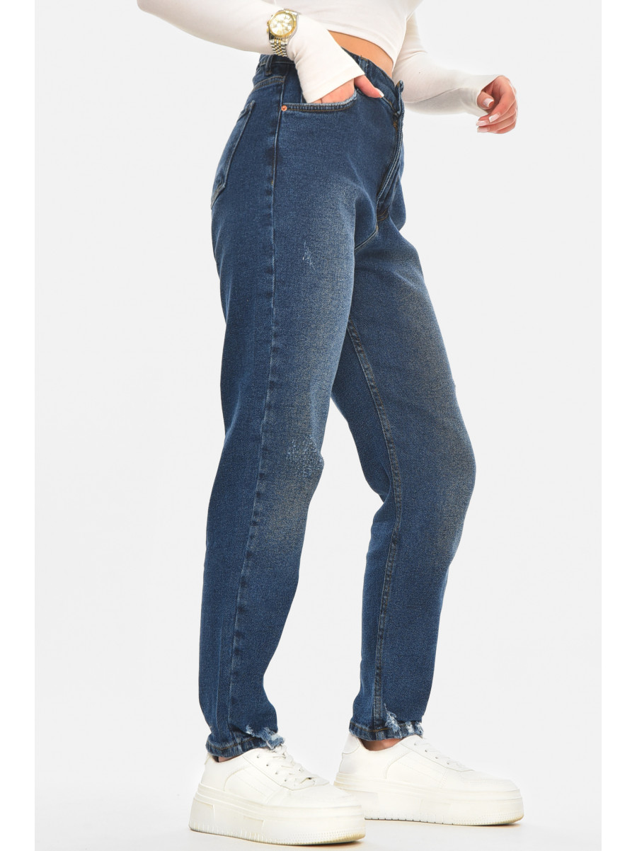 Джинси жіночі однотонні темно-синього кольору 1502 210557C