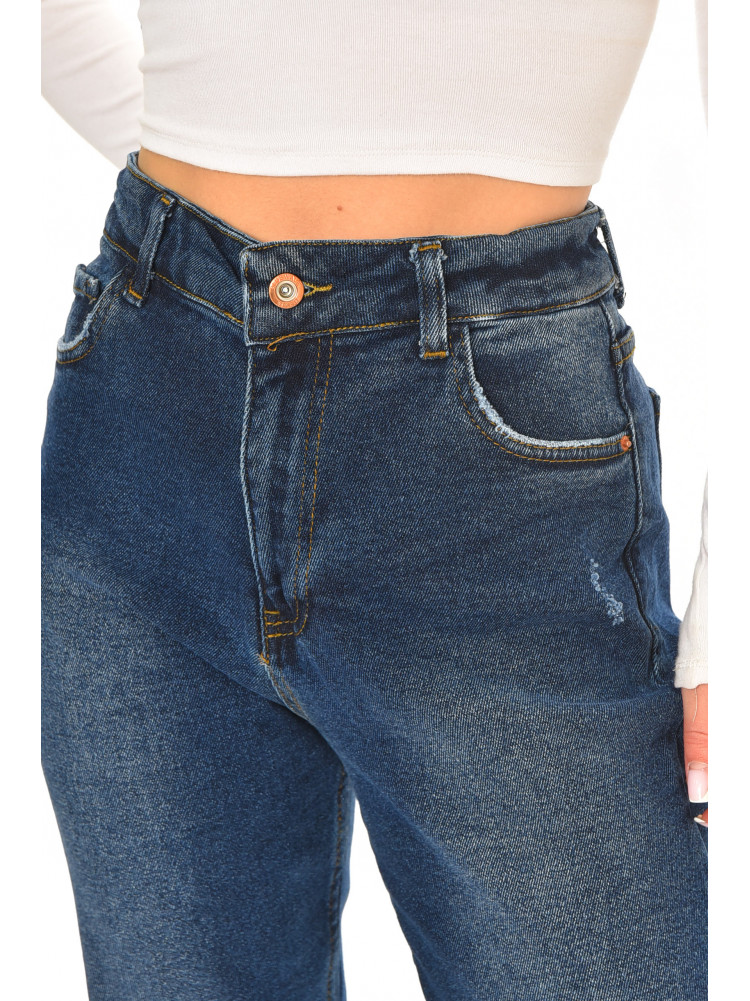 Джинси жіночі однотонні темно-синього кольору 1502 210557C