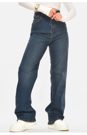 Джинси жіночі однотонні темно-синього кольору 1116 210558C