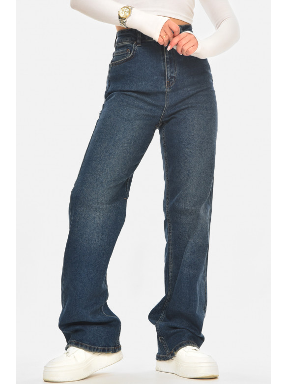 Джинси жіночі однотонні темно-синього кольору 1116 210558C