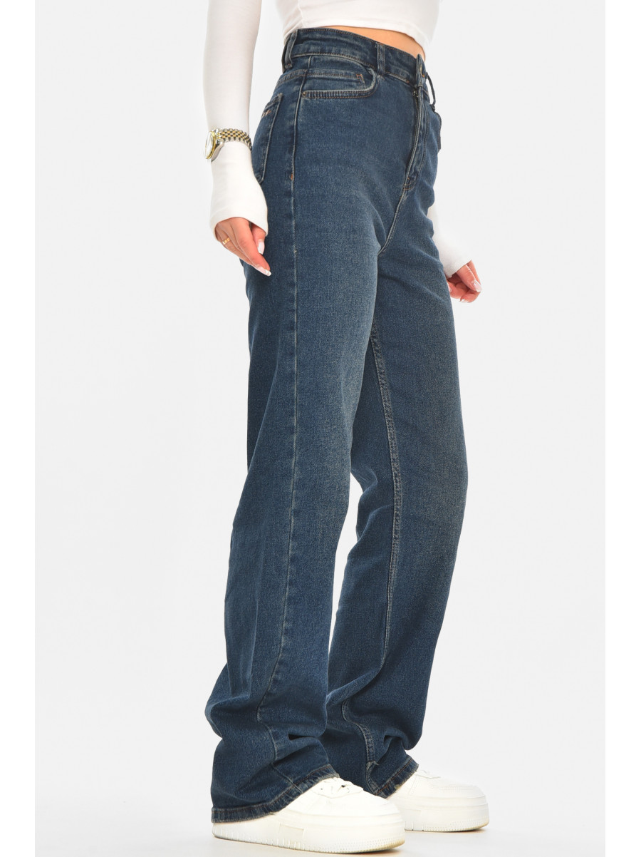 Джинси жіночі однотонні темно-синього кольору 1116 210558C