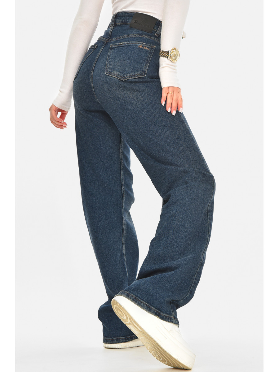 Джинси жіночі однотонні темно-синього кольору 1116 210558C