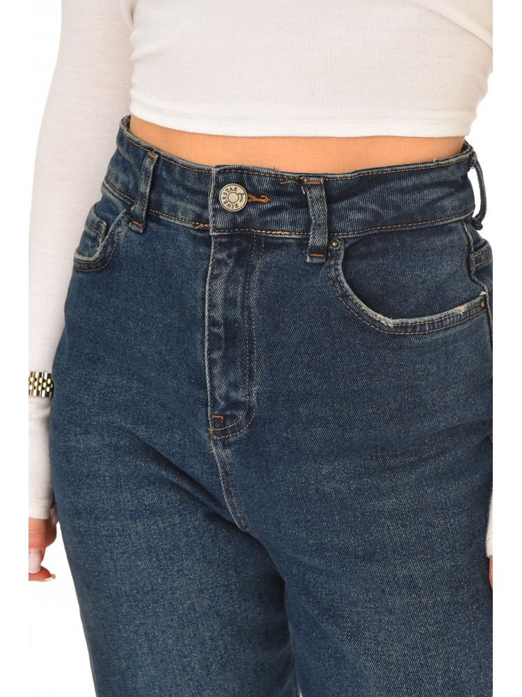 Джинси жіночі однотонні темно-синього кольору 1116 210558C