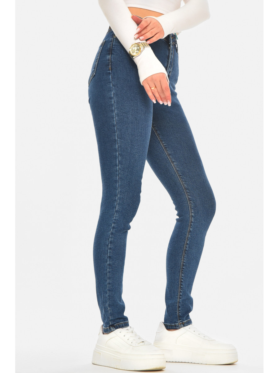 Джинси жіночі однотонні темно-синього кольору RW-01-1 210562C