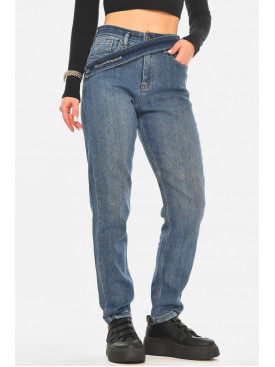 Джинси жіночі однотонні темно-синього кольору 1951 210563C