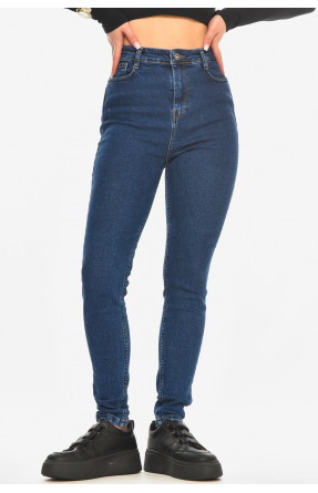 Джинси жіночі однотонні темно-синього кольору 3181 210564C