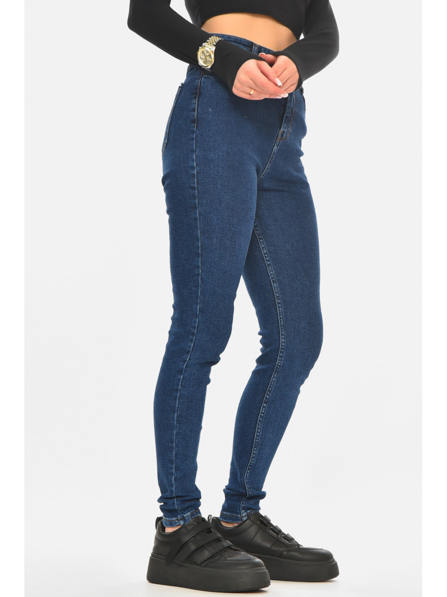 Джинси жіночі однотонні темно-синього кольору 3181 210564C