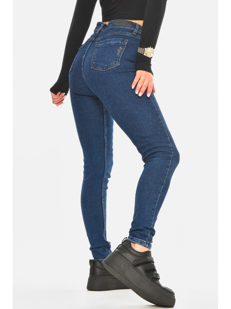 Джинси жіночі однотонні темно-синього кольору 3181 210564C