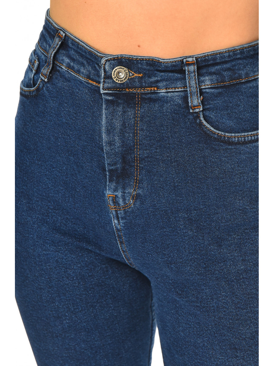 Джинси жіночі однотонні темно-синього кольору 3181 210564C