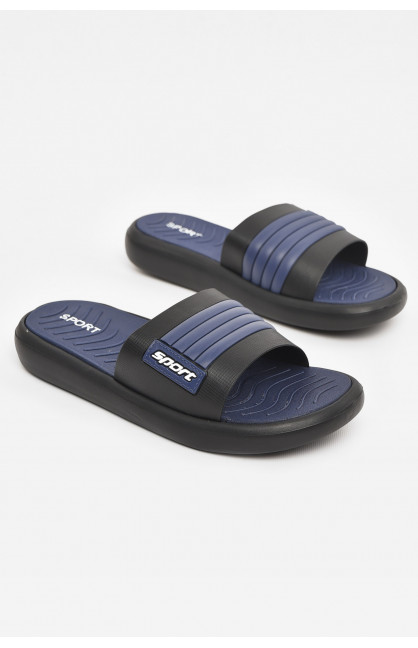 Шлепки мужские черно-синего цвета NUO-2005 210565C
