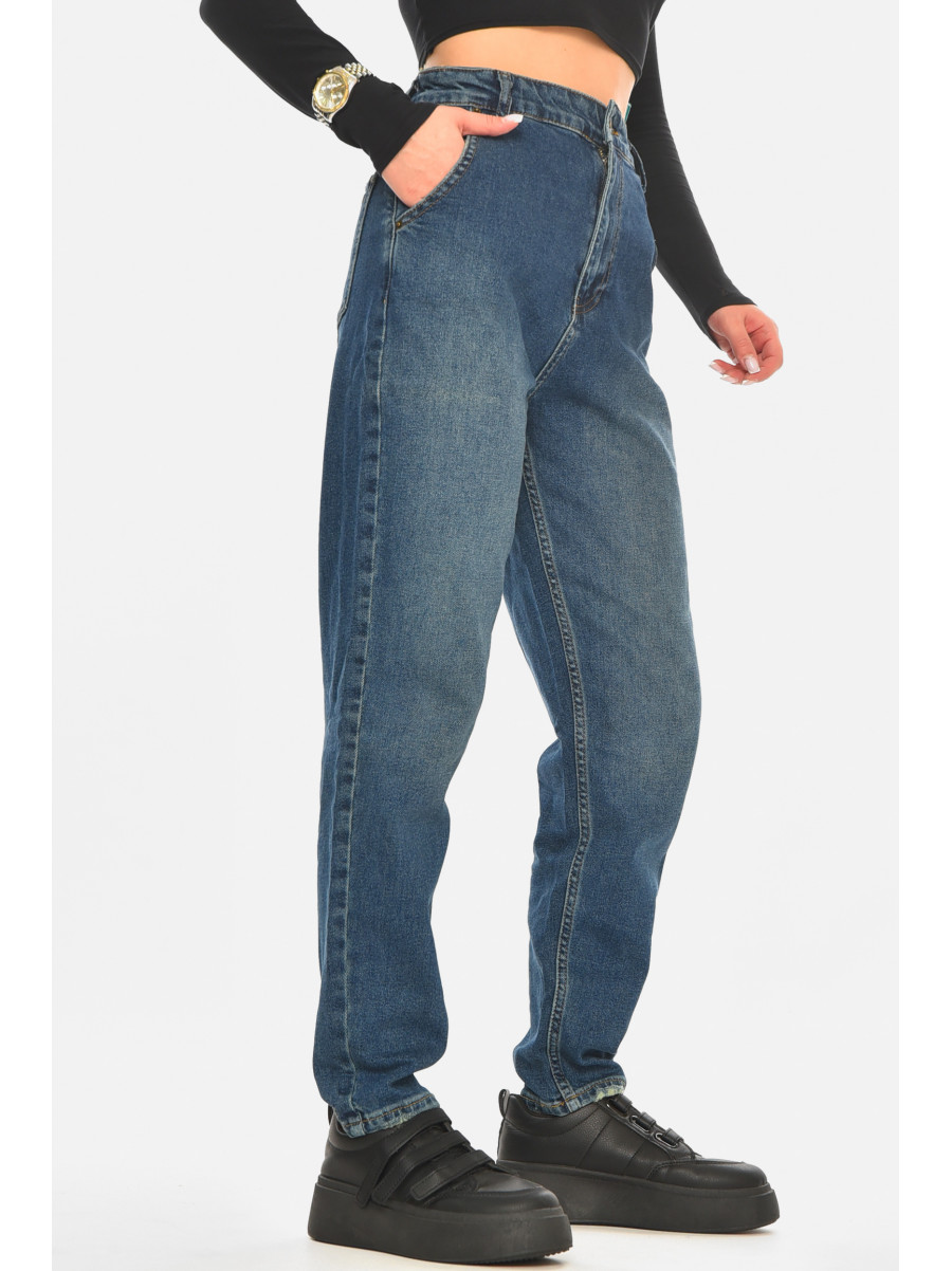 Джинси жіночі однотонні синього кольору 4517 210566C