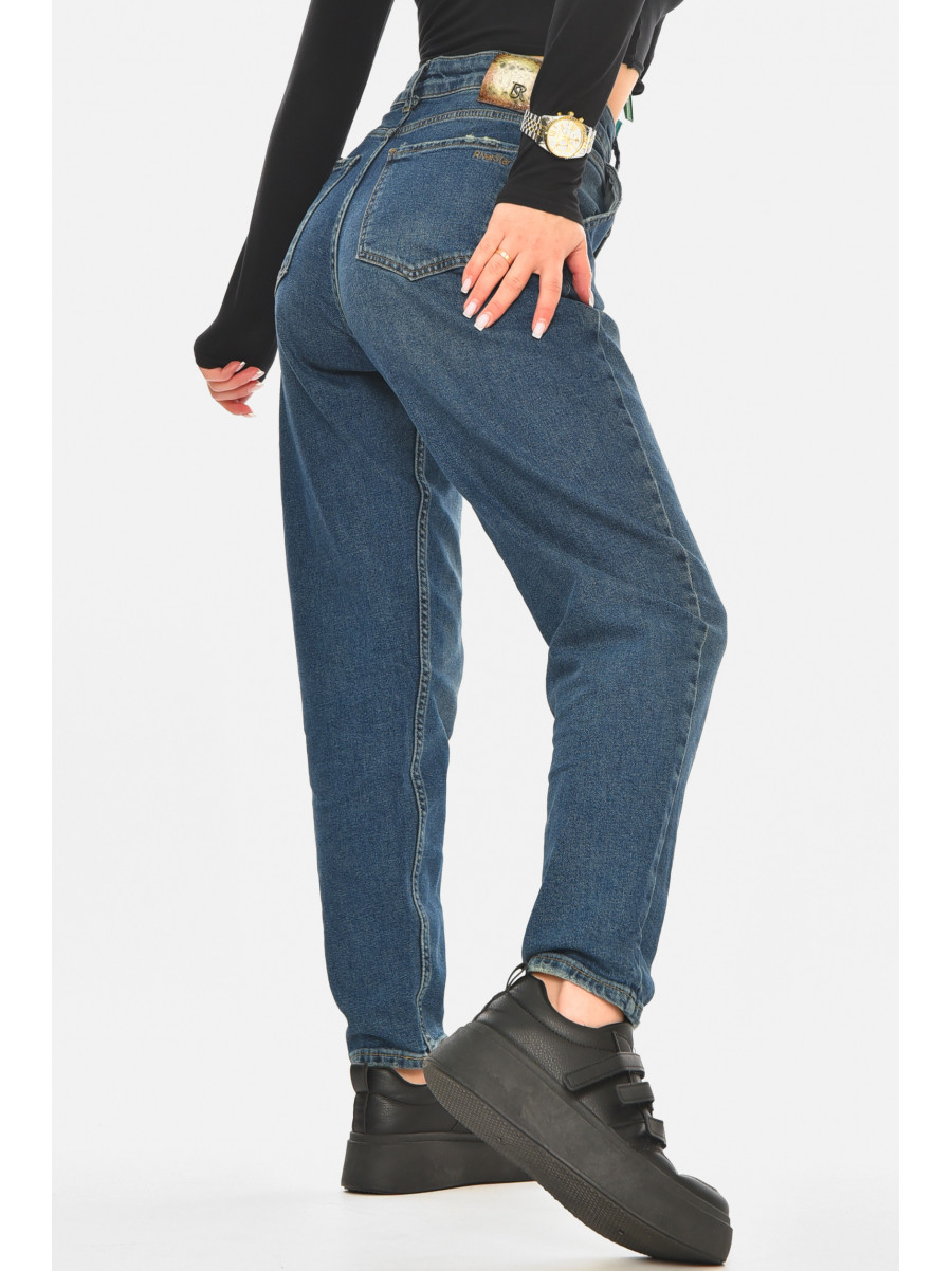 Джинси жіночі однотонні синього кольору 4517 210566C