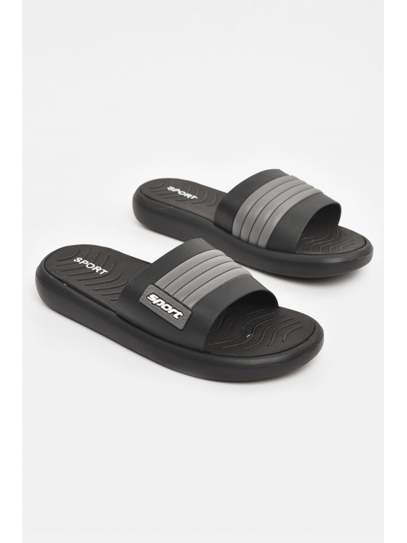 Шлепки мужские черно-серого цвета NUO-2005 210567C