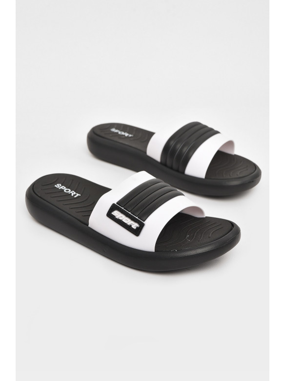 Шлепки мужские черно-белого цвета NUO-2005 210568C