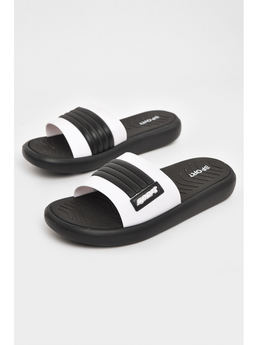 Шлепки мужские черно-белого цвета NUO-2005 210568C