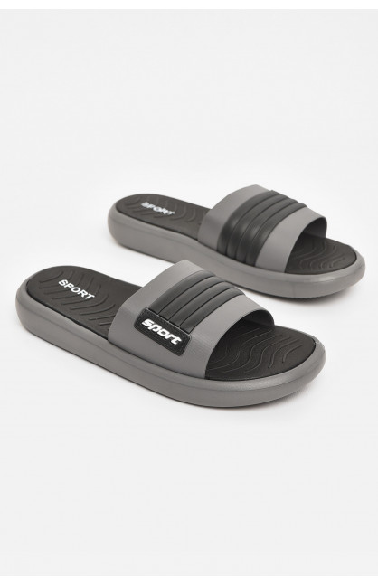 Шлепки мужские серо-черного цвета NUO-2005 210569C
