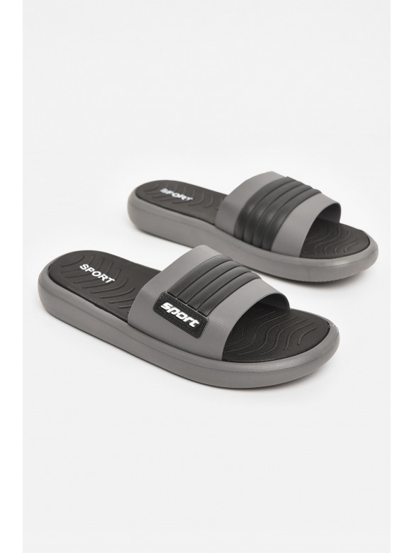 Шлепки мужские серо-черного цвета NUO-2005 210569C